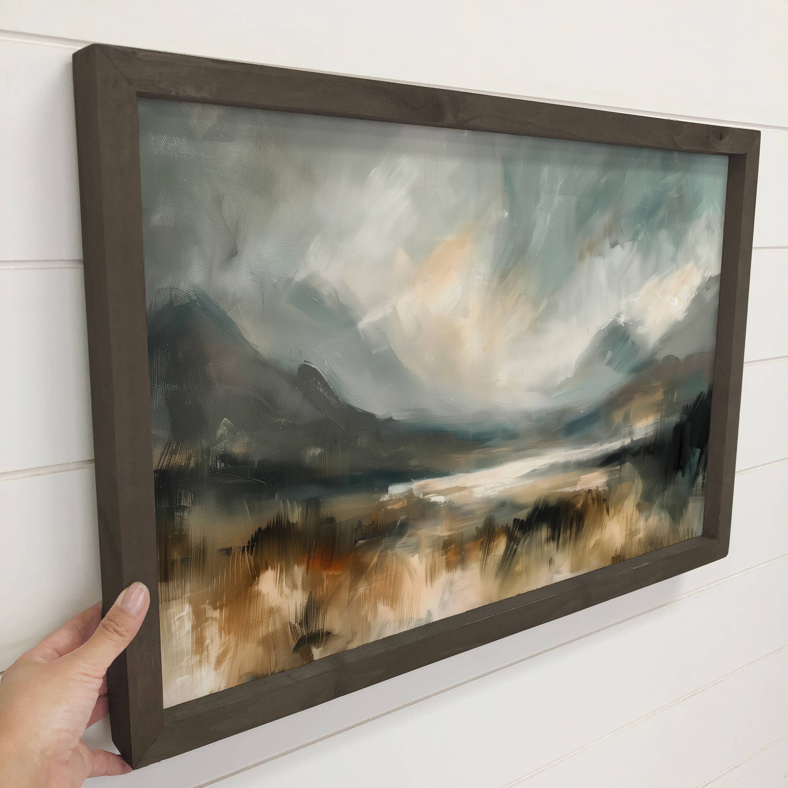 Abstract Black & Gray Mountains - Mountain Landscape Artwork