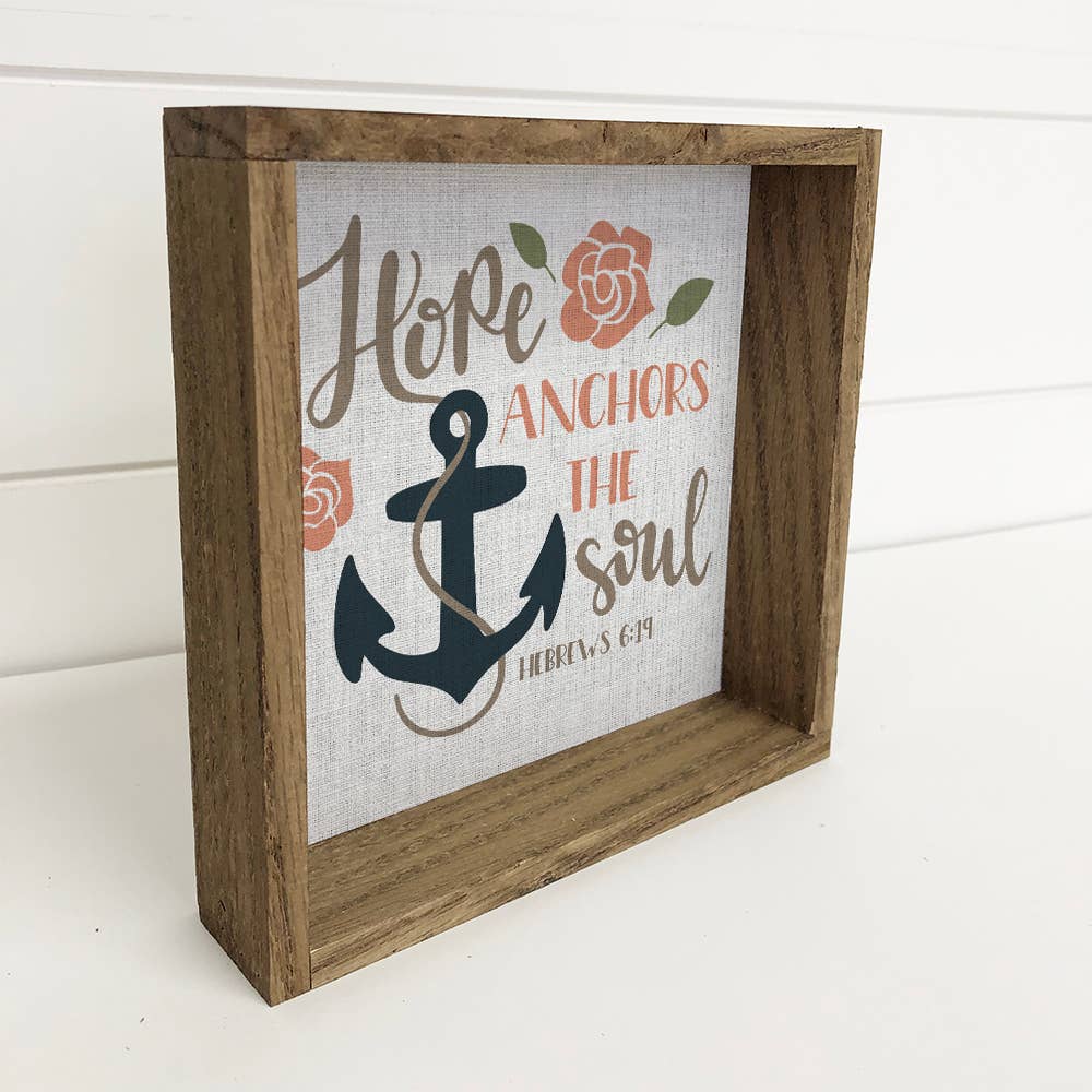 Hope Anchors the Soul Wall Art - Scripture Canvas Art