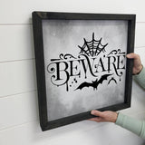 Beware - Halloween Word Sign - Cute Halloween Art & Frame