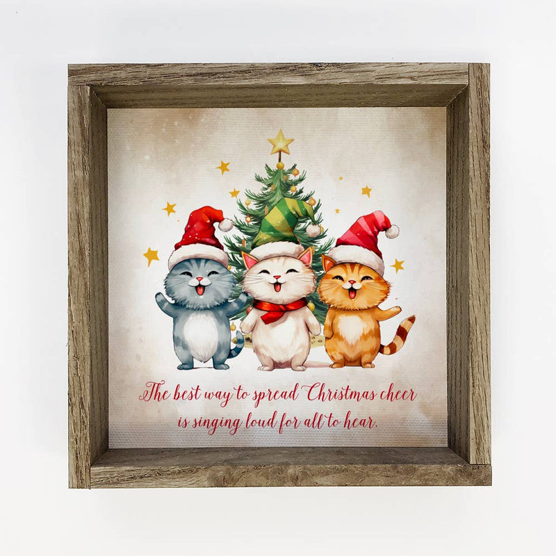 Christmas Cheer Cats - Cute Holiday Animal Canvas Art -