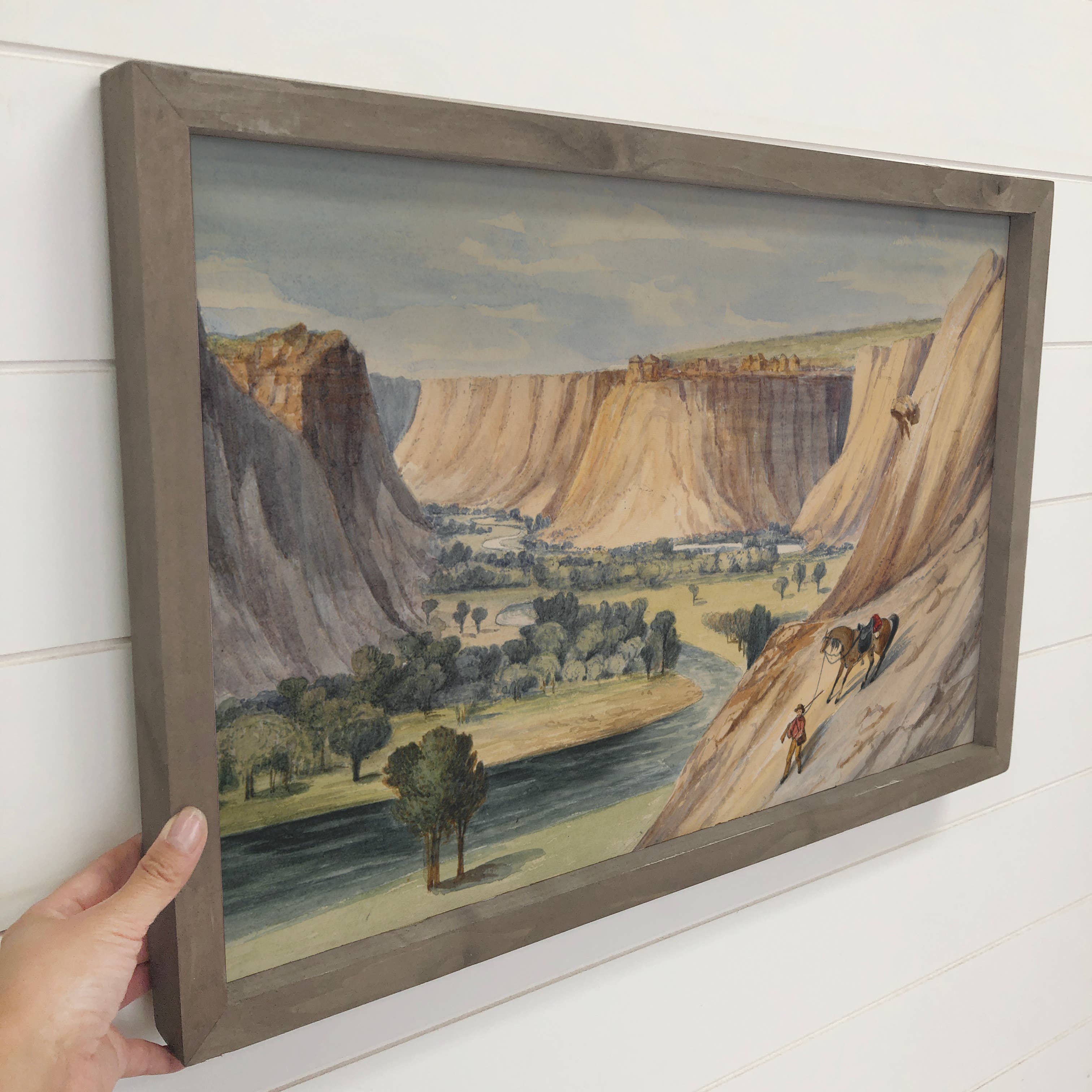 Marias River Montana - River Landscape Canvas Art - Framed