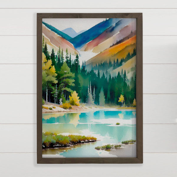 Montana Lakescape - Nature Landscape Wall Art - Wood Framed