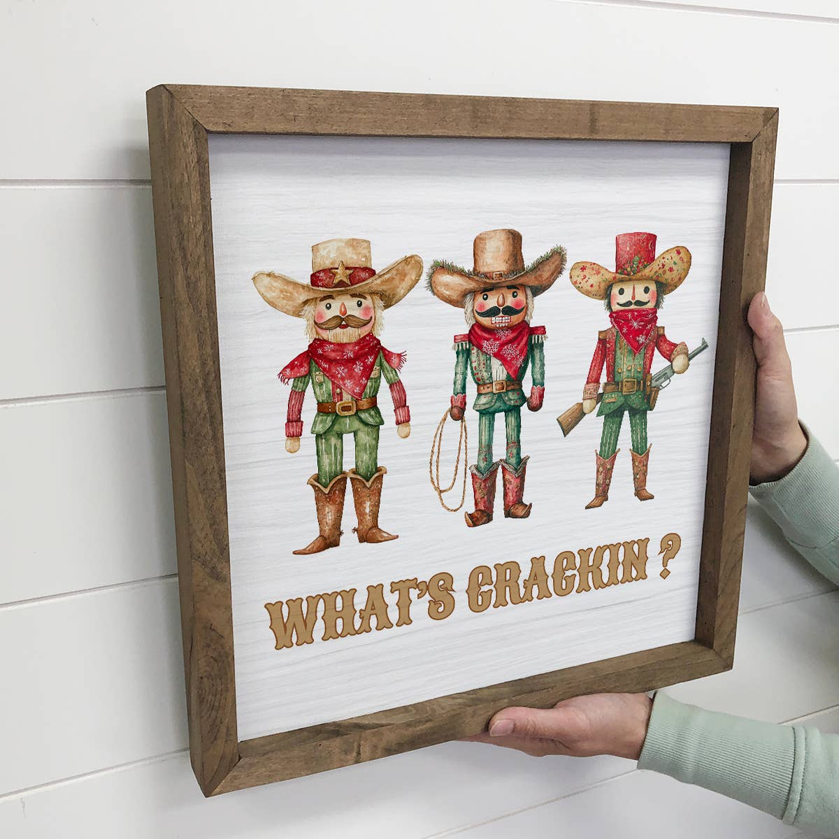 What's Cracking Cowboy Nutcrackers - Christmas Canvas Art