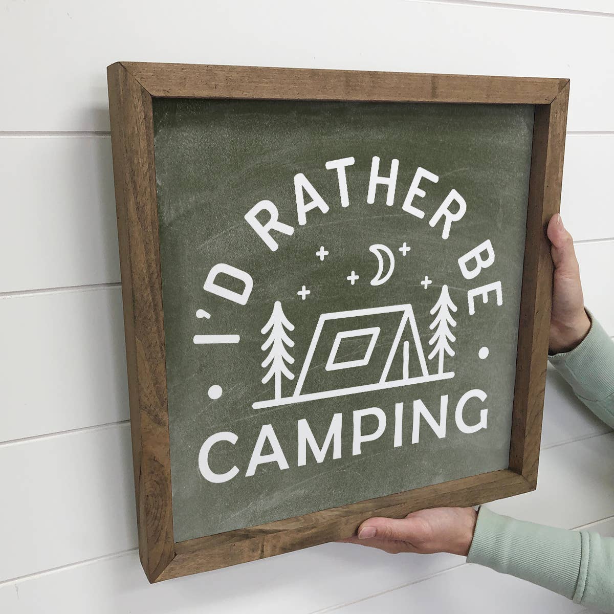 I'd Rather Be Camping - Framed Canvas Word Art - Adventure