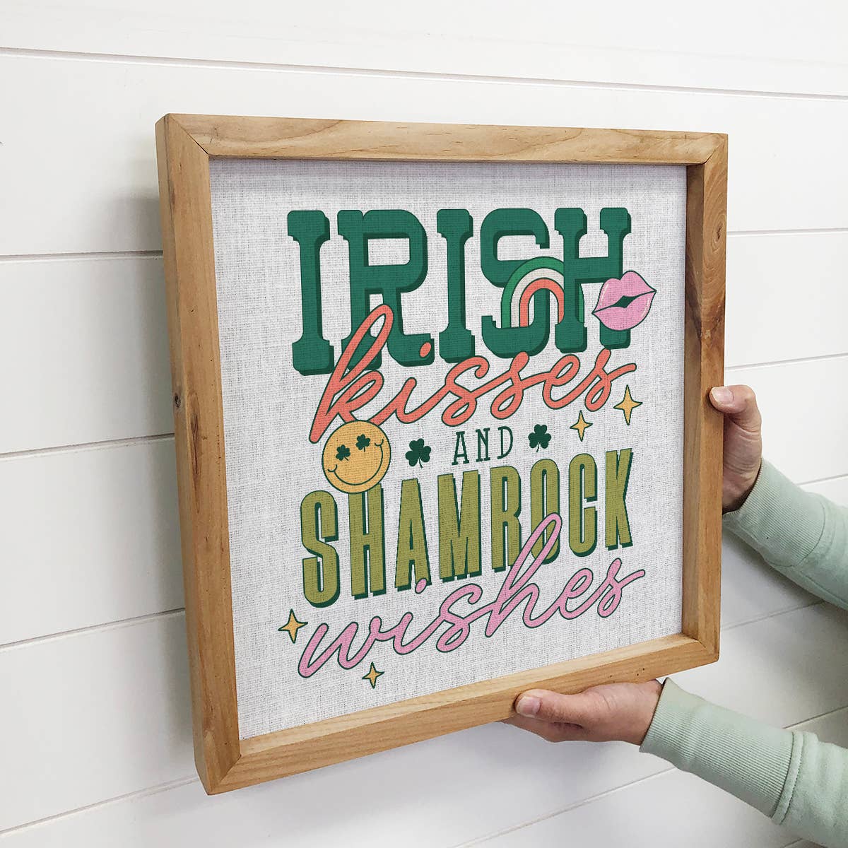 Irish Kisses and Shamrock Wishes - St. Patrick's Day Sign