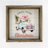 Vintage Small Town Christmas Truck - Cute Holiday Canvas Art