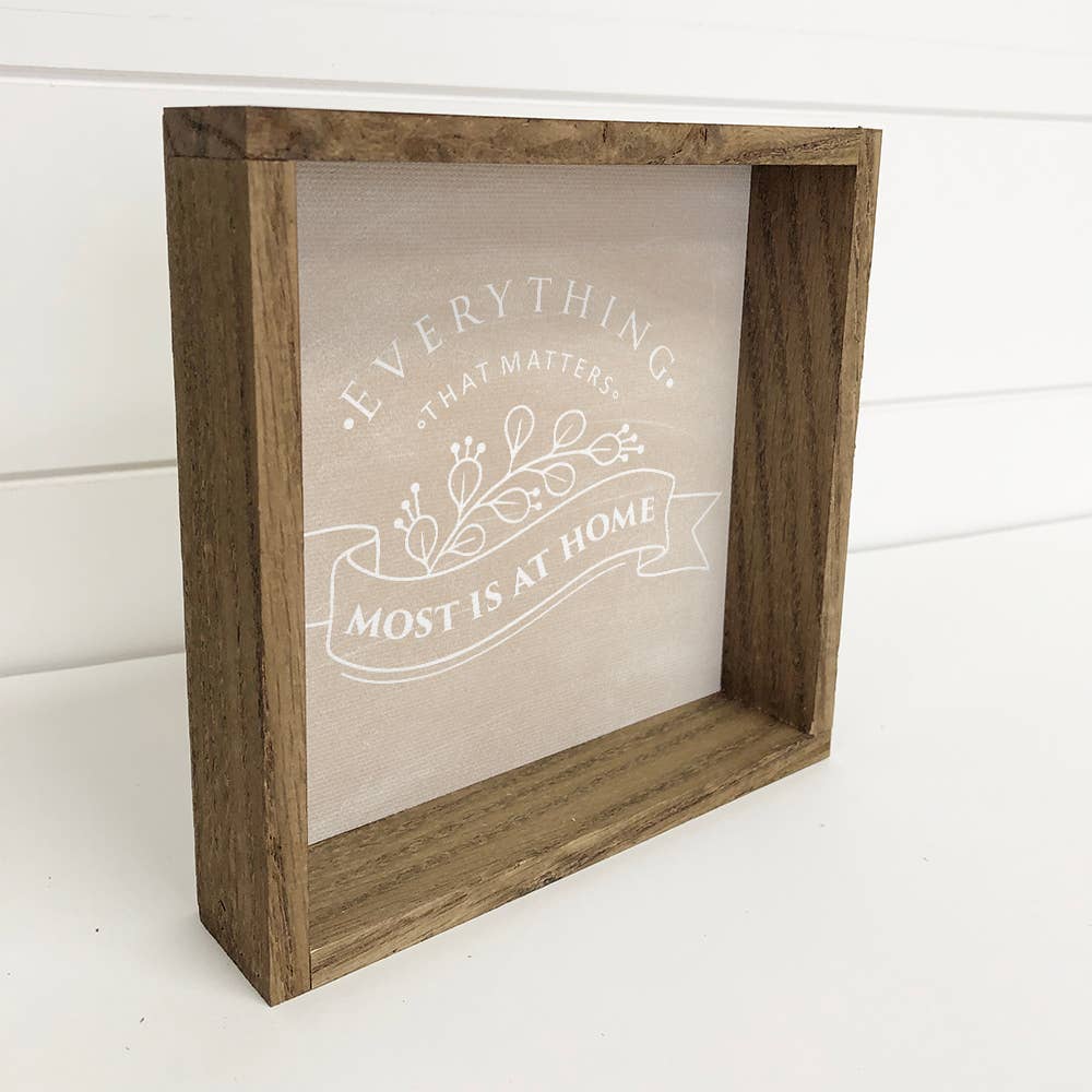 Everything That Matters Most is At Home - Word Canvas Art