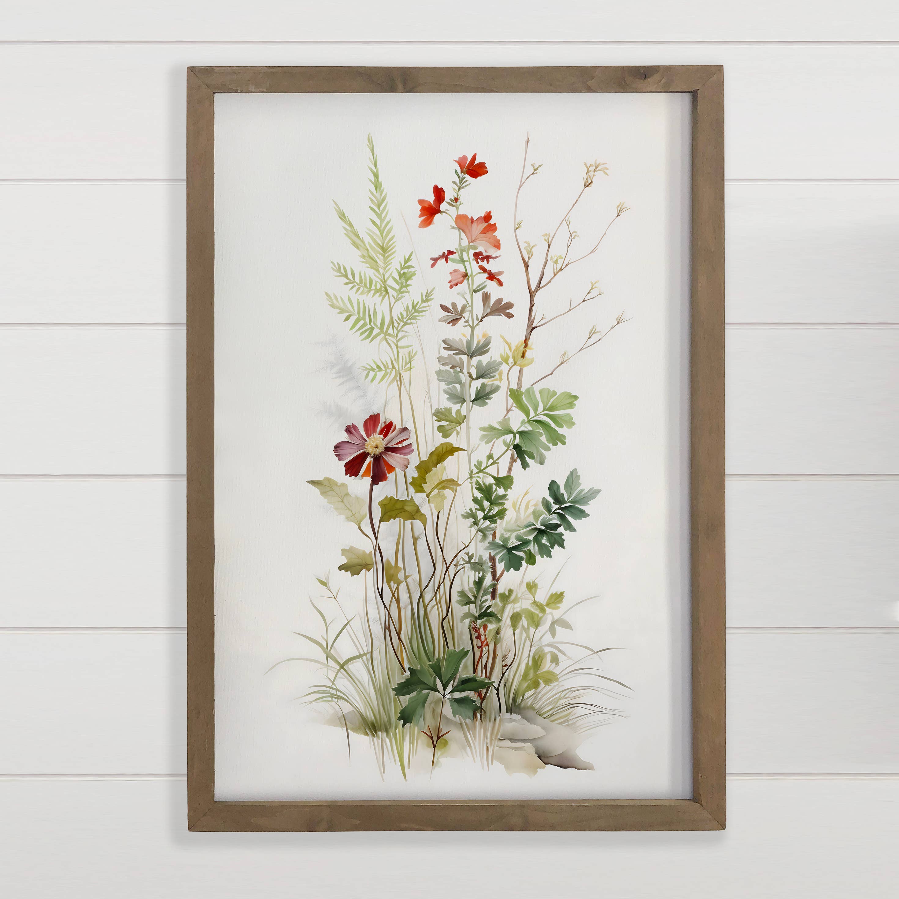 Gentle Wildflowers - Wildflower Canvas Art - Wood Framed Art