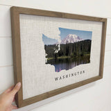 Customize Any State Wood Wall Art Washington State Overlay