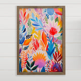 Colorful Flower Medley - Nature Canvas Art - Wood Framed Art