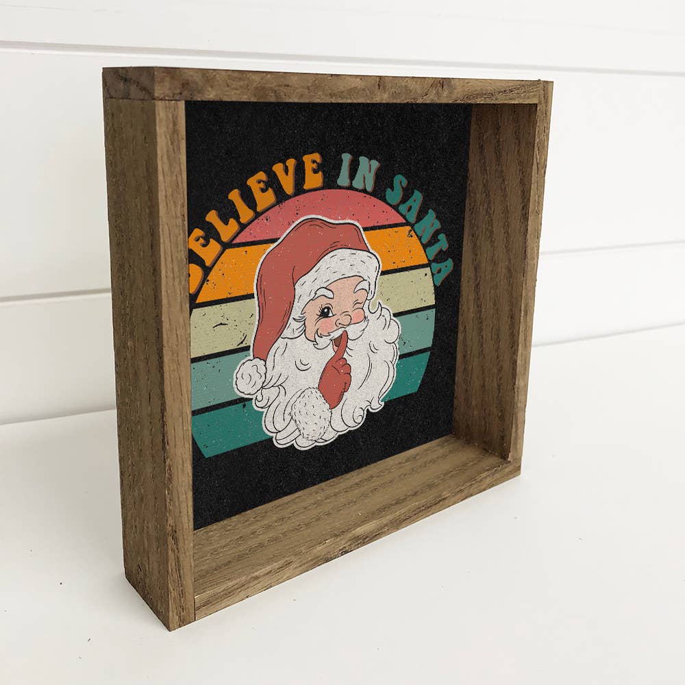 Retro I Believe in Santa - Funny Holiday Canvas Wall Art