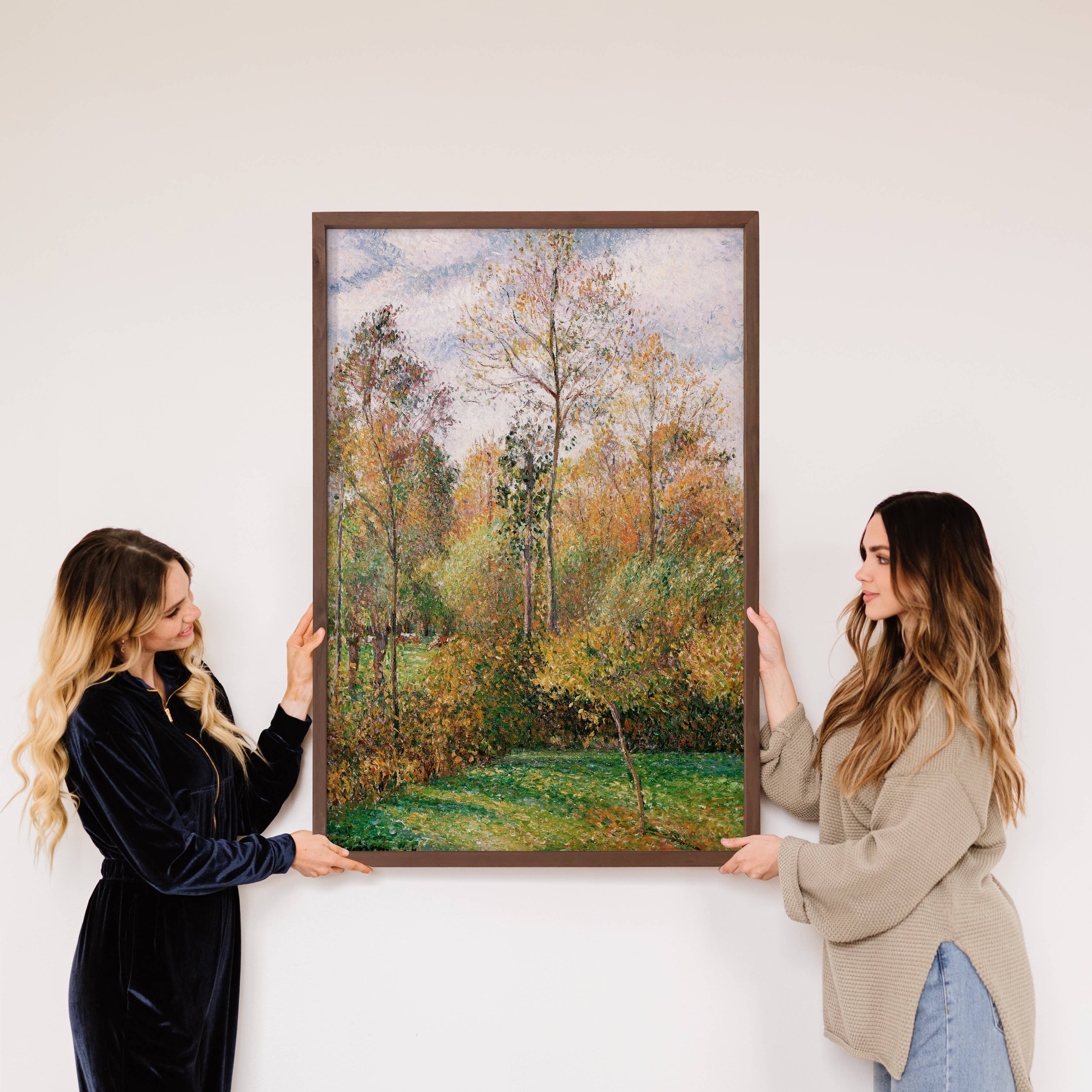 Fall Poplar Trees - Tree Canvas Art - Wood Framed Artwork