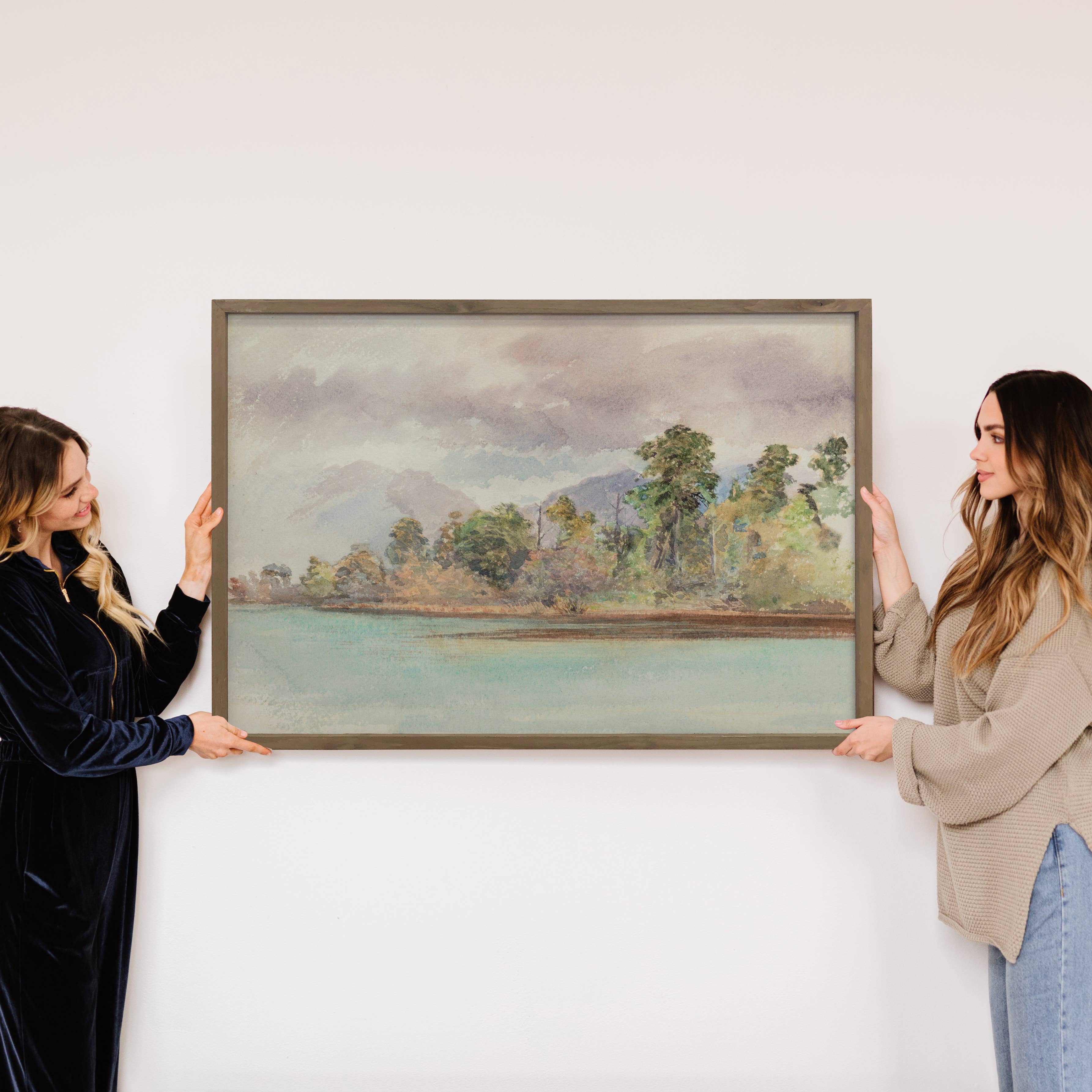 Quiet Harbor - Nature Landscape Canvas Art - Wood Framed Art