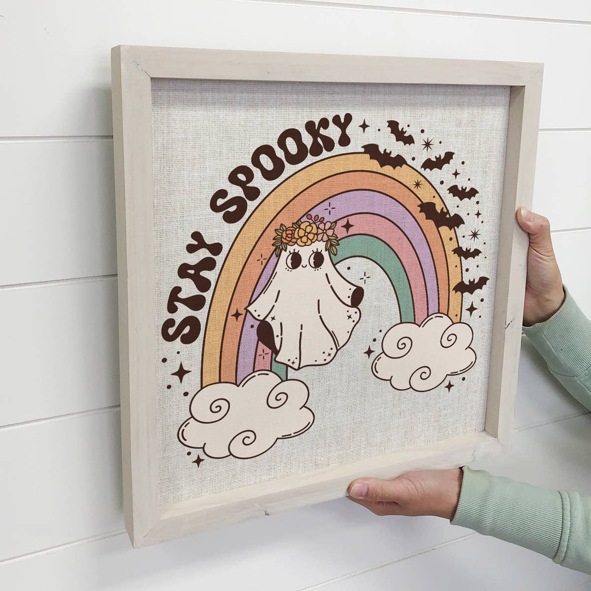 Stay Spooky Rainbow - Framed Halloween Sign - Retro Decor