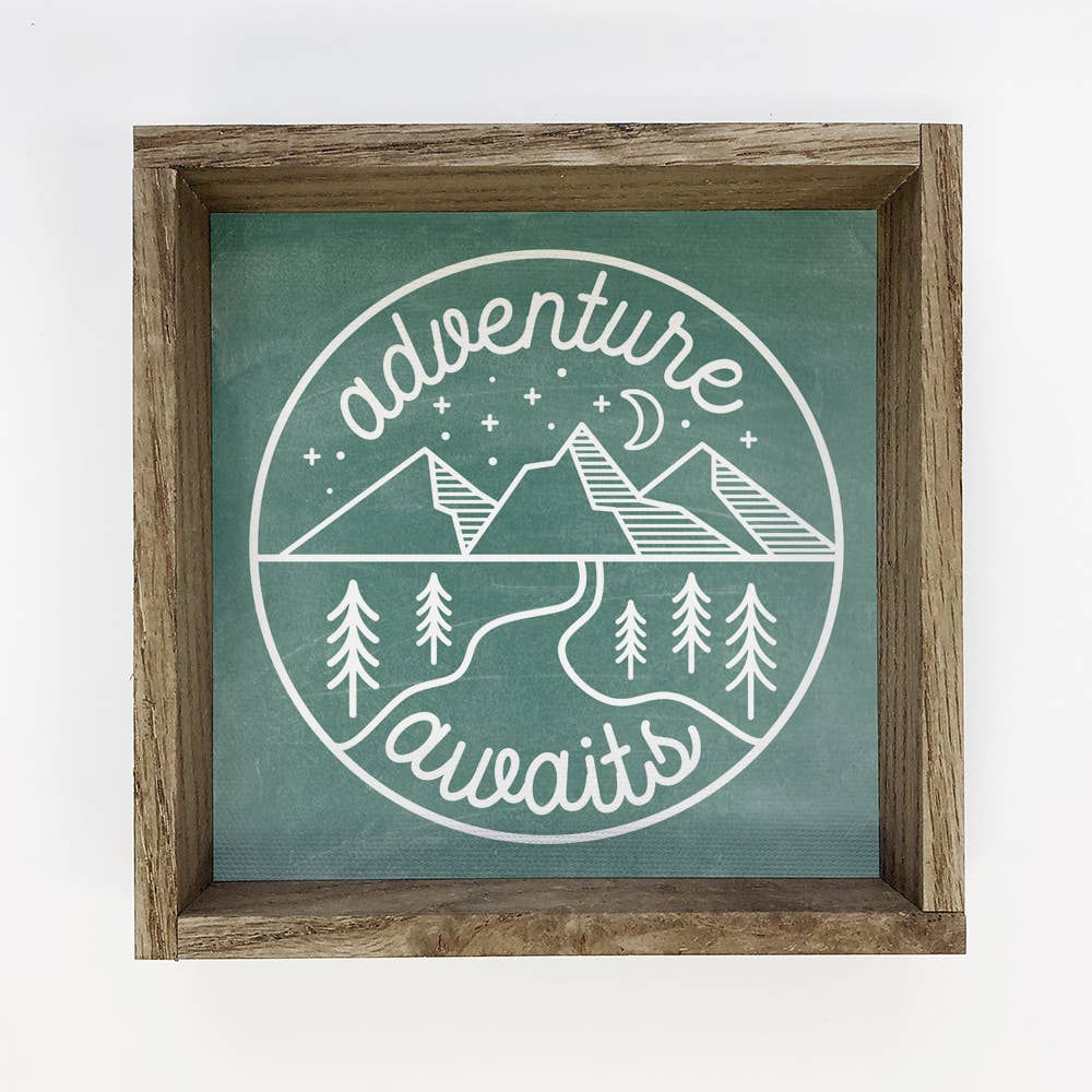 Adventure Awaits - Cute Word Art Sign - Front Entry Wall Art