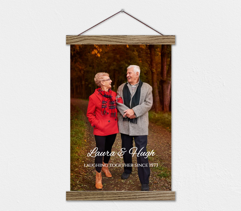 50th Anniversary Gift - Custom Framed Canvas of Couple's Photo