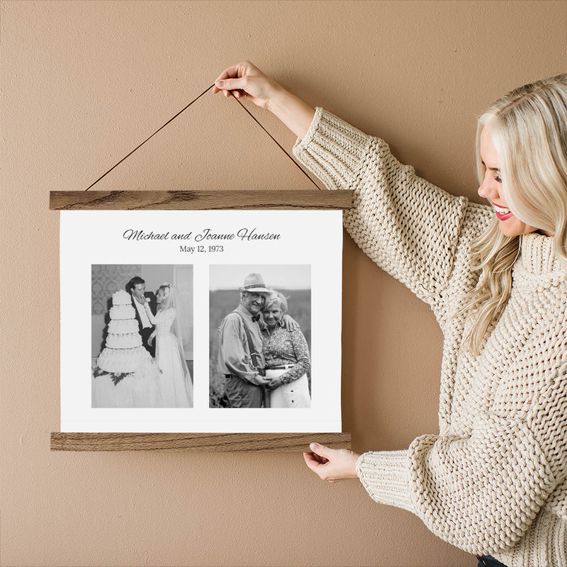 50th Anniversary Photo Gift Idea - Hanging Canvas with Wood Frame
