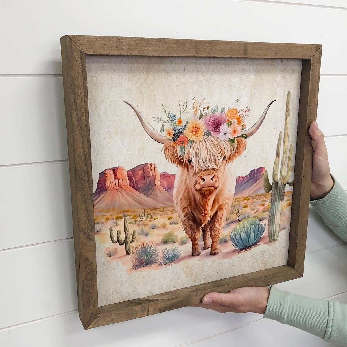 Highland Cow in Desert - Desert wall Art - Highland Cow