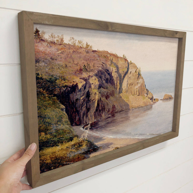 Canadian Coast - Framed Nature Canvas Art - Lake House Art