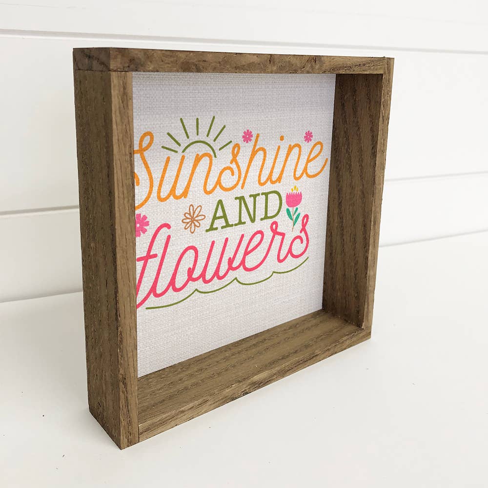 Sunshine and Flowers - Spring Canvas Art - Wood Framed Decor