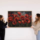 Red Poppies Painting - Nature Canvas Art - Wood Framed Decor