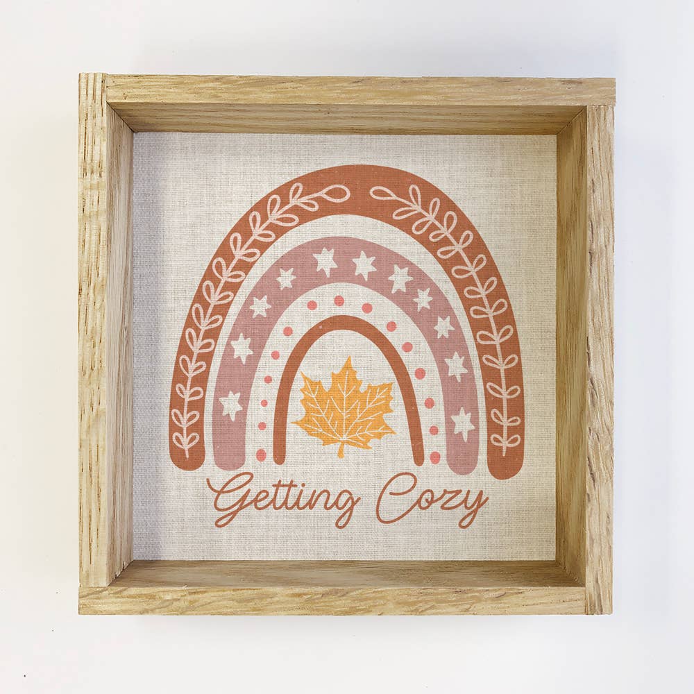 Getting Cozy Fall Rainbow - Autumn Rainbow Canvas Art