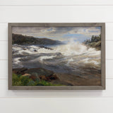 Churning Bay Waters - Nature Canvas Art - Wood Framed Decor