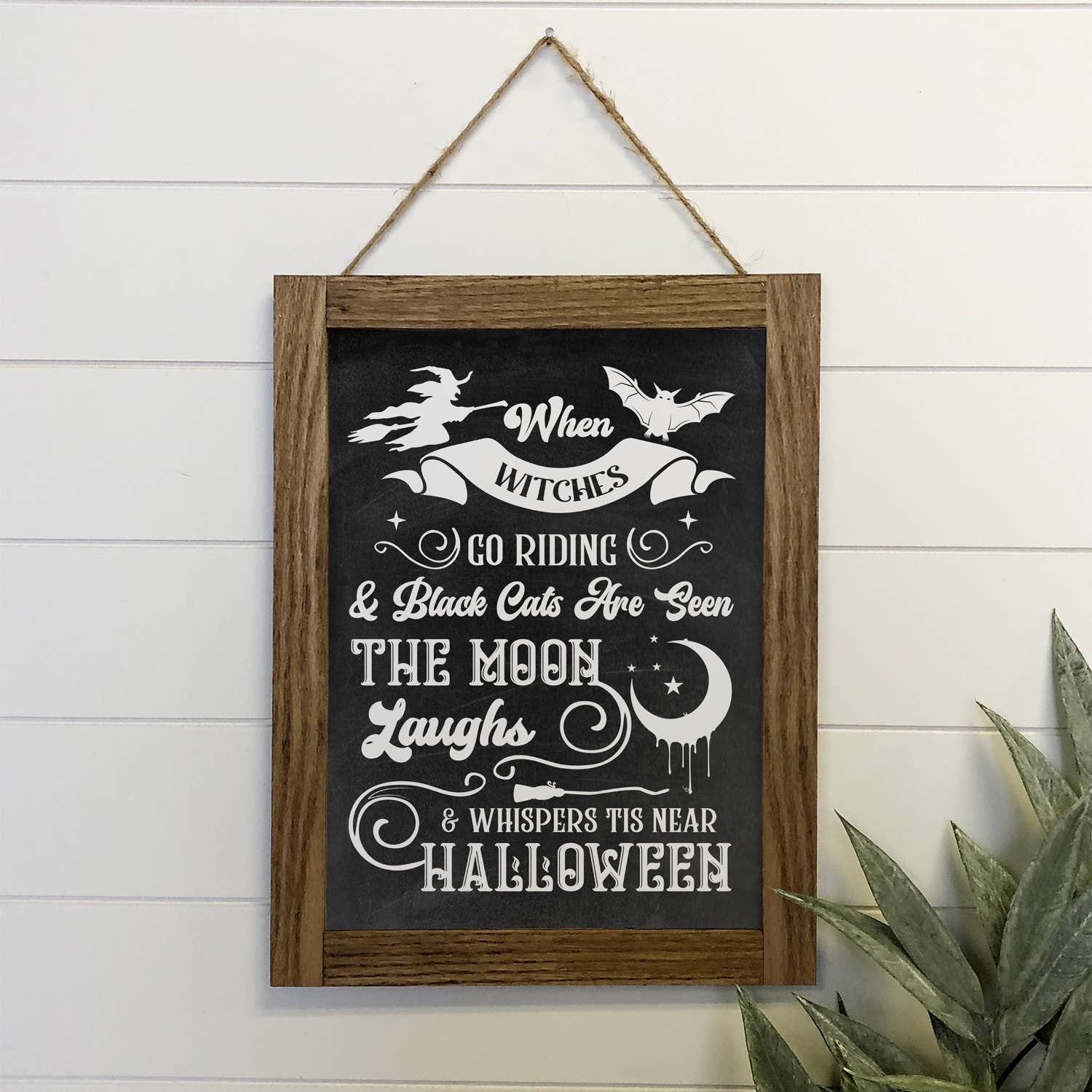 When Witches Go Riding - Halloween Black Canvas Art