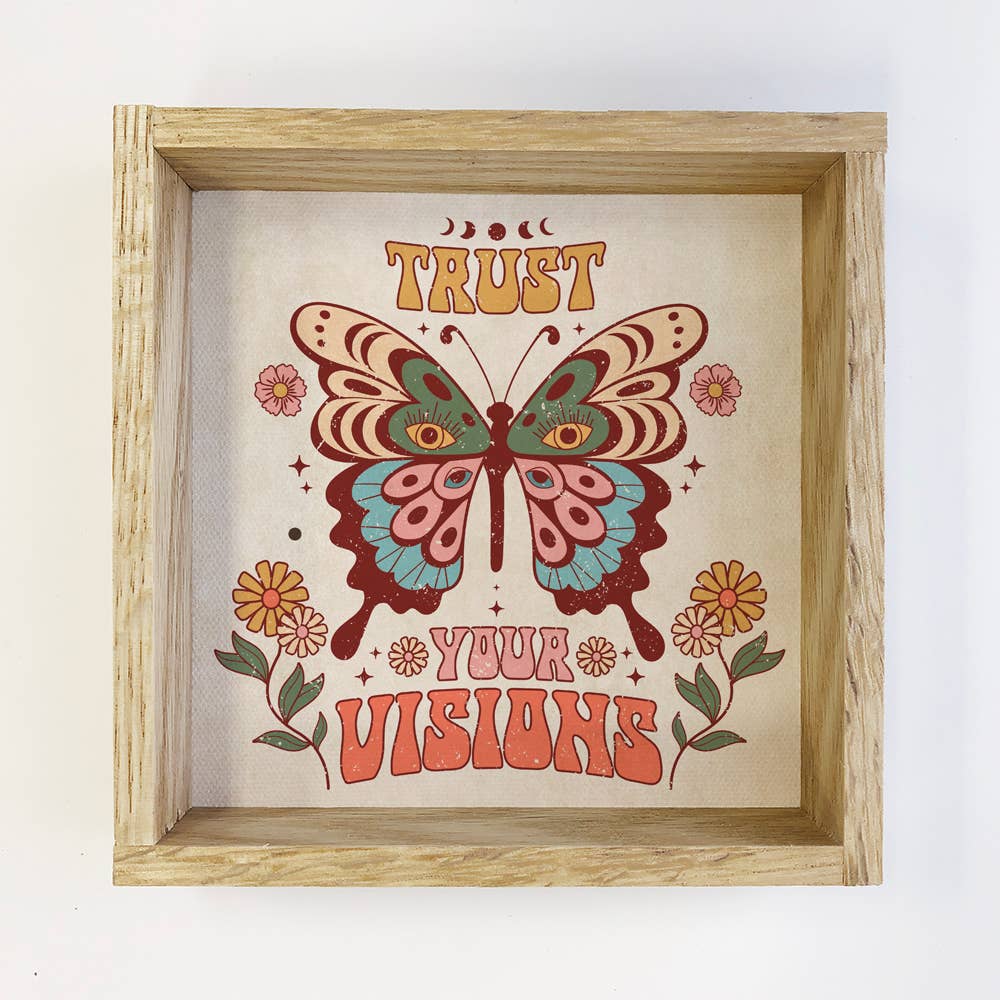 Retro Boho Butterfly Trust Your Visions - Butterfly Wall Art