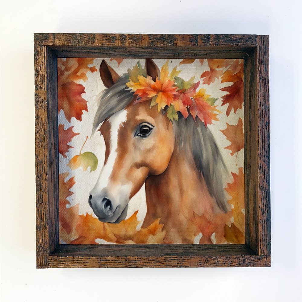 Fall Farm Animals Baby Horse - Cute Baby Animal Canvas Art