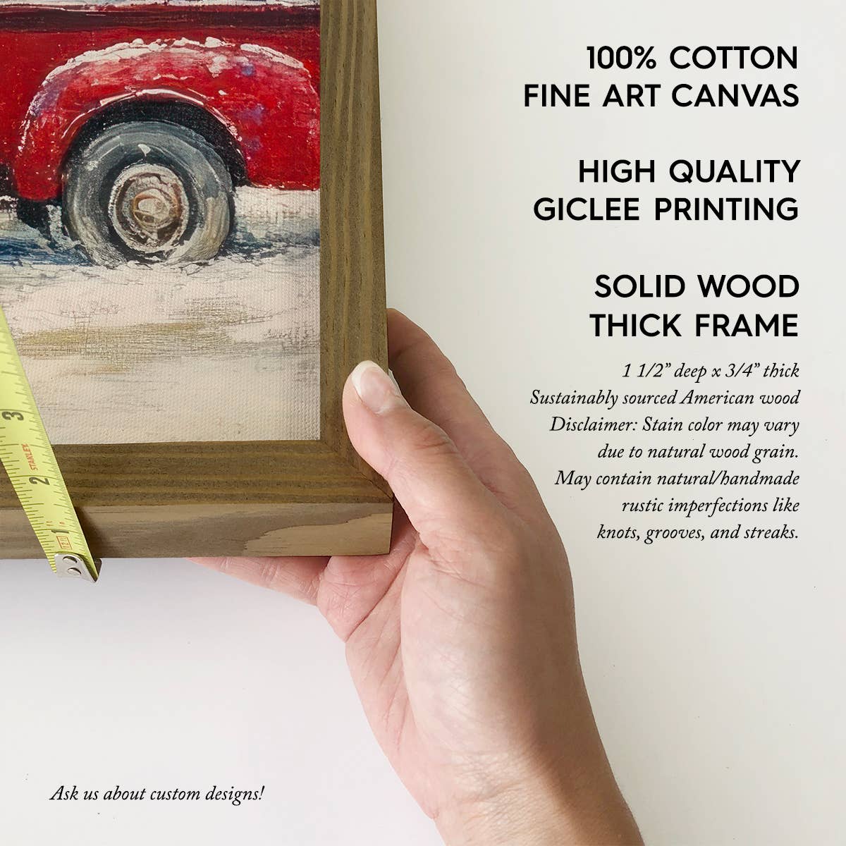 Vintage Red Truck Christmas House - Christmas Canvas Art