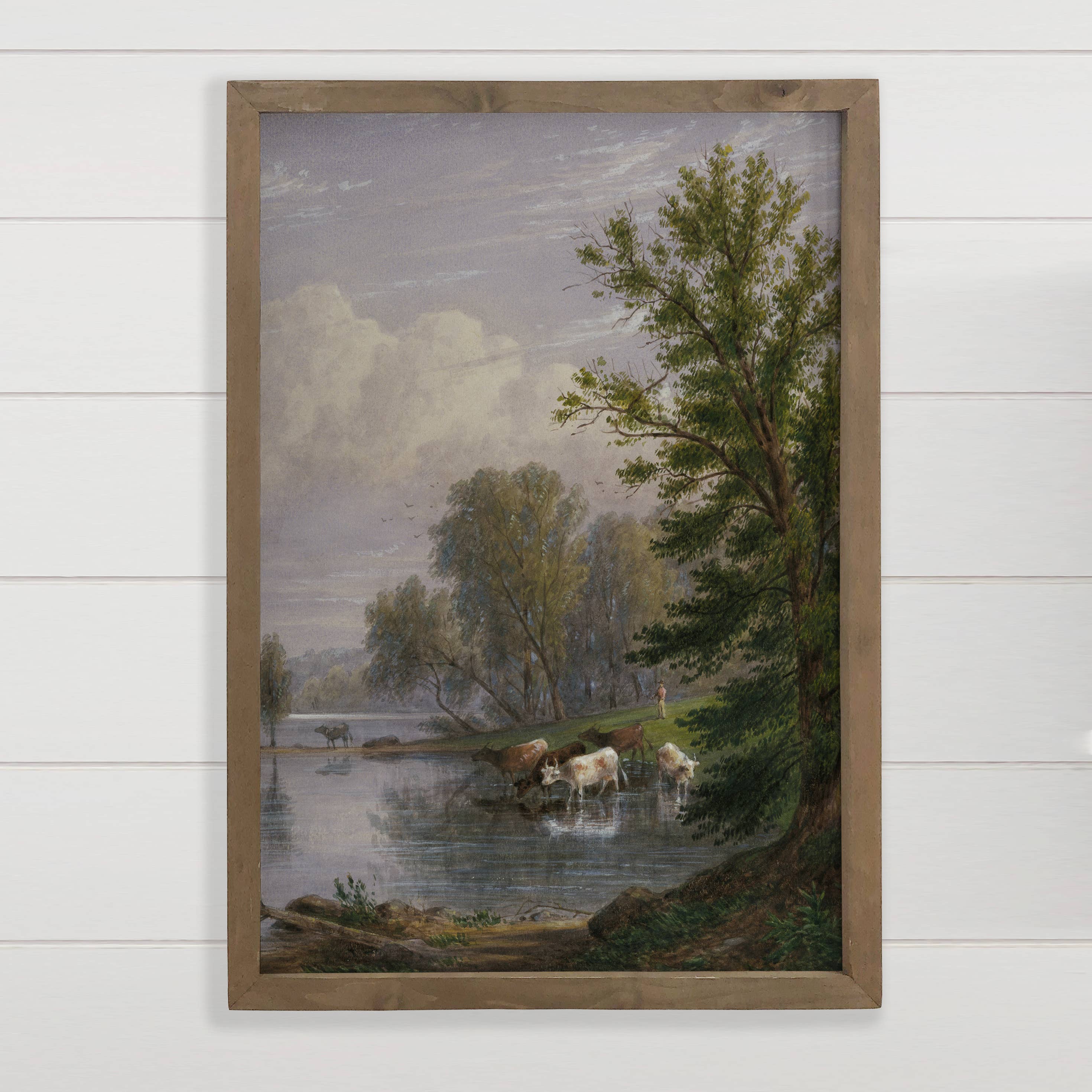 Upstate New York Cows - Cow Canvas Art - Wood Framed Decor
