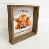 Not Lazy Highland Cow - Cute Farmhouse Animal Canvas Art