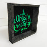 Ghostly Greetings - Cute Halloween Sign - Halloween Word Art