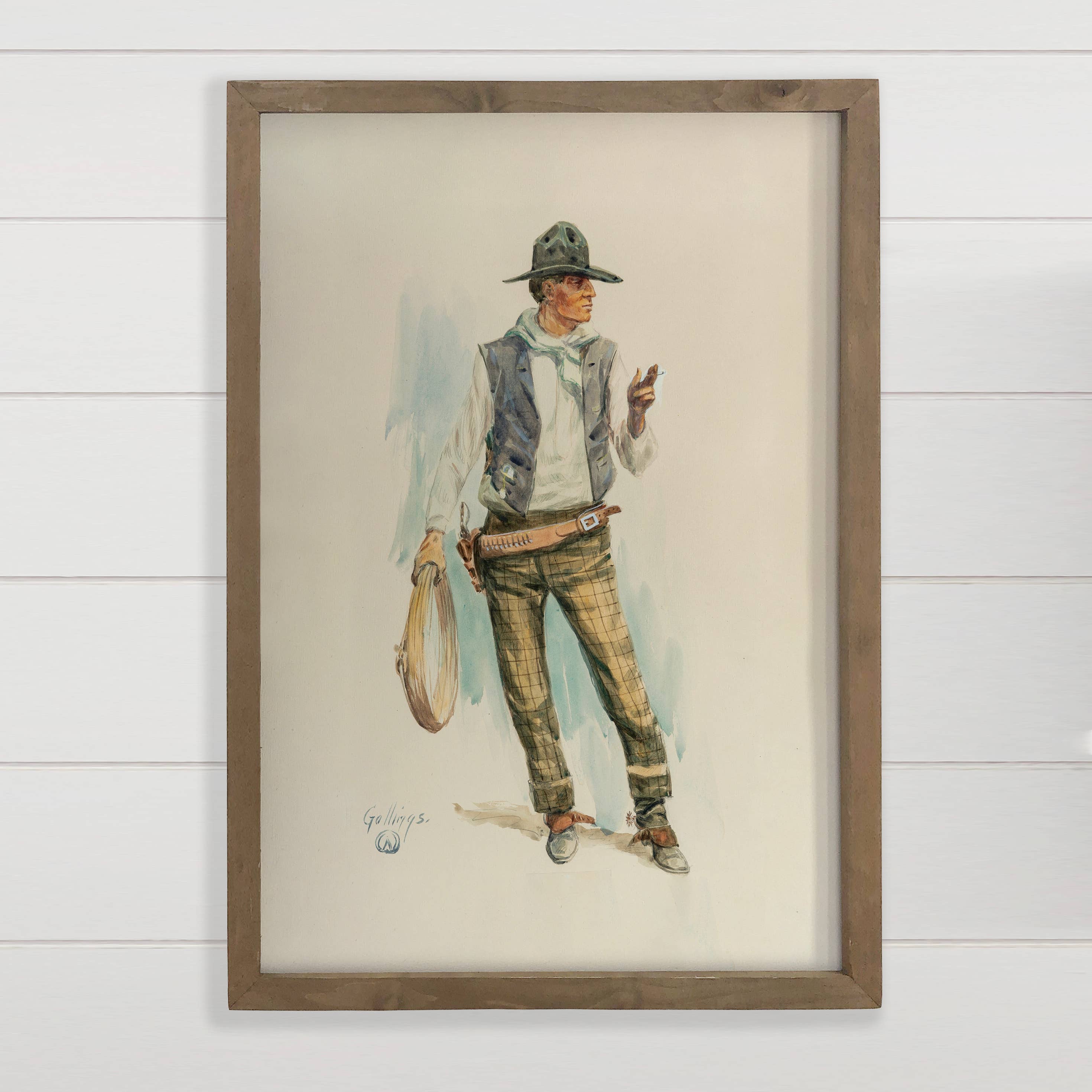 Ranch Dude - Cowboy Ranch Hand Canvas Art - Wood Framed Art