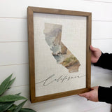 California Watercolor Outline Framed Art