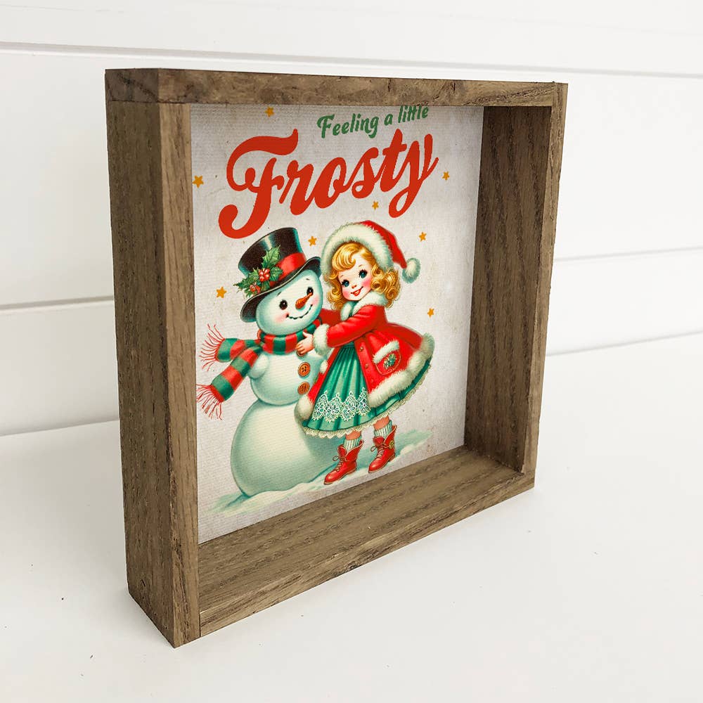 Set of 6 Vintage 1950s Christmas Signs with Retro Santa