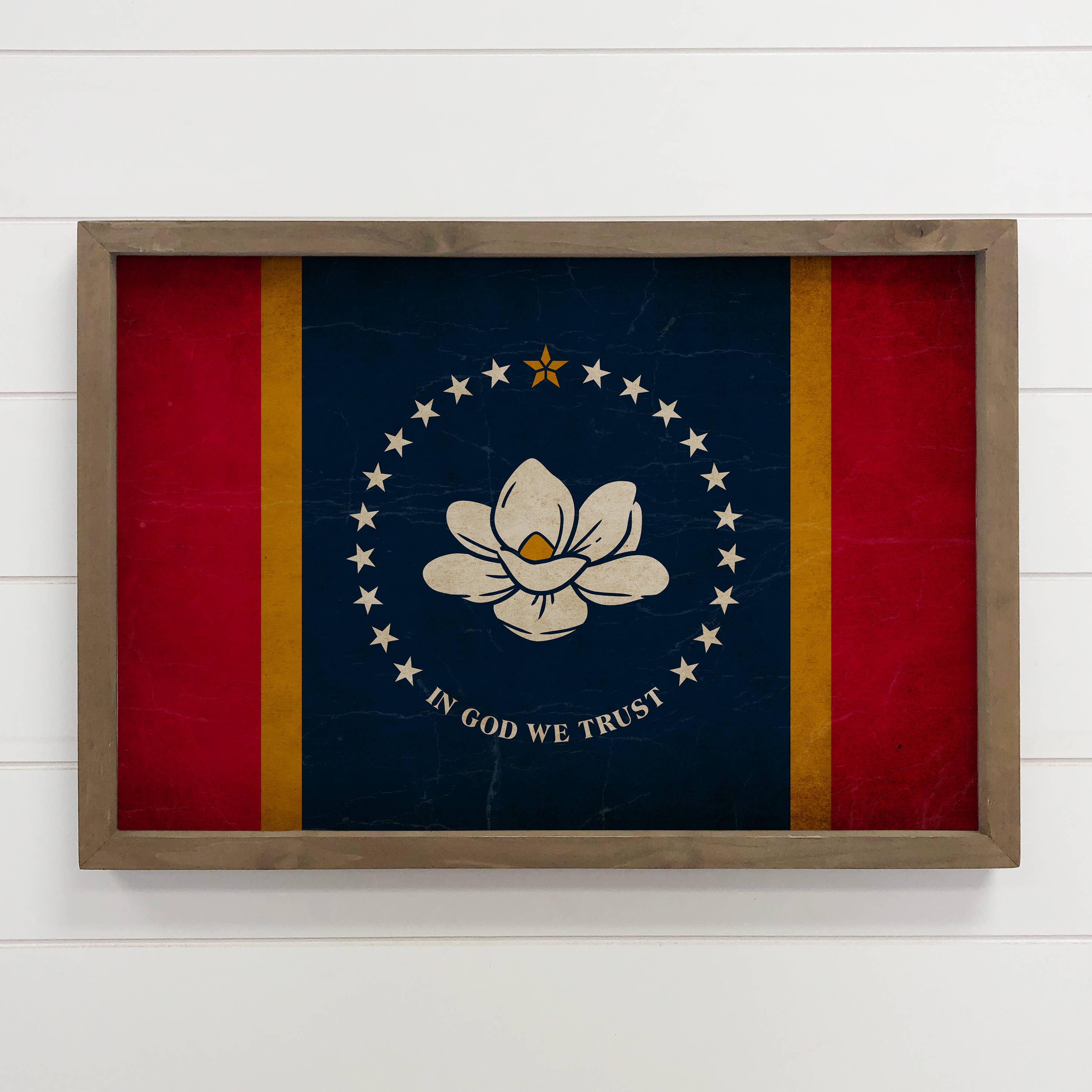 Mississippi Vintage Flag - State Vintage Flag Canvas Art