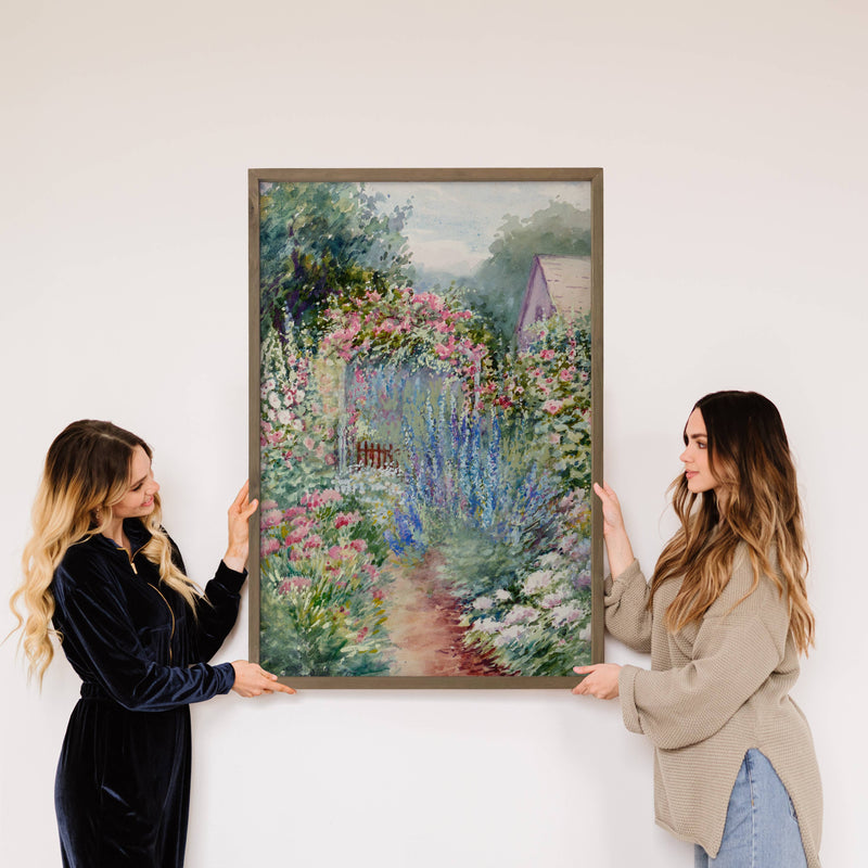 Flower Garden Home - Flower Garden Canvas Art - Wood Framed