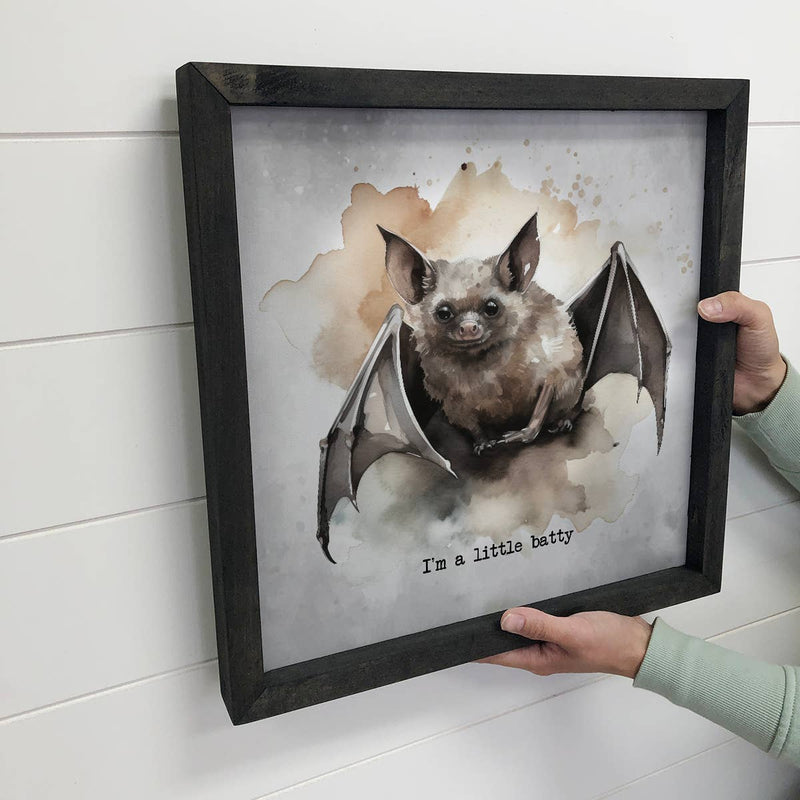 I'm A Little Batty - Cute Halloween Decor - Framed Wall Art