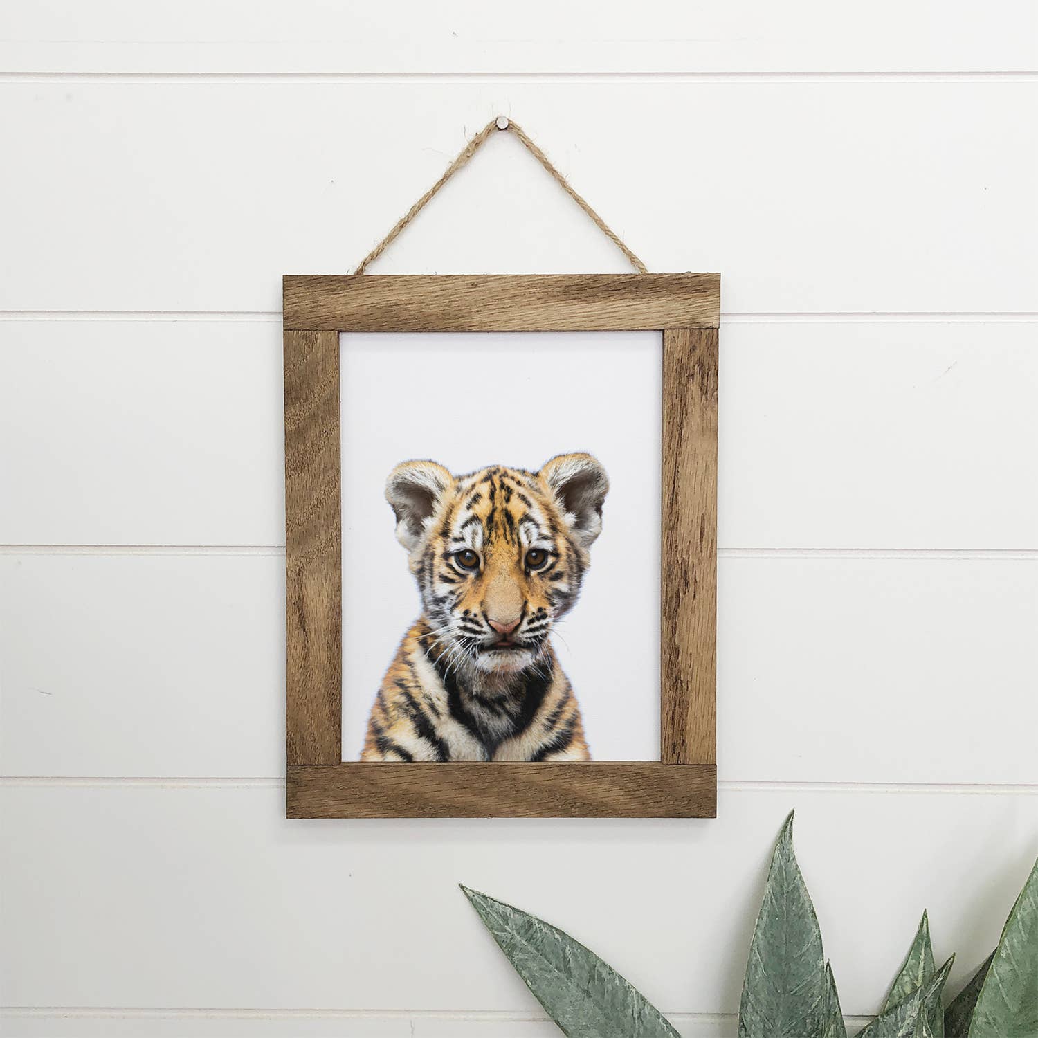 Baby Tiger Wood Sign Cute Animal Nursery Wall Art