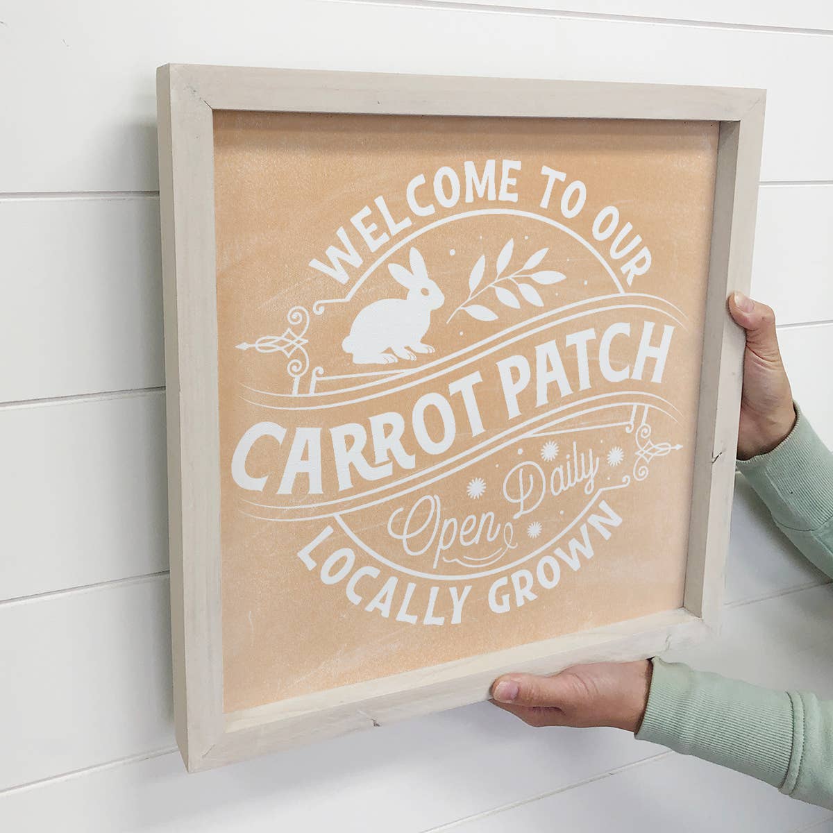 Welcome to Our Carrot Patch - Easter Canvas Art - Wood Frame