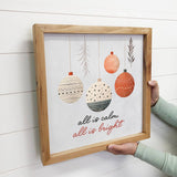 Hygge All is Calm Ornaments - Cute Holiday Canvas Art