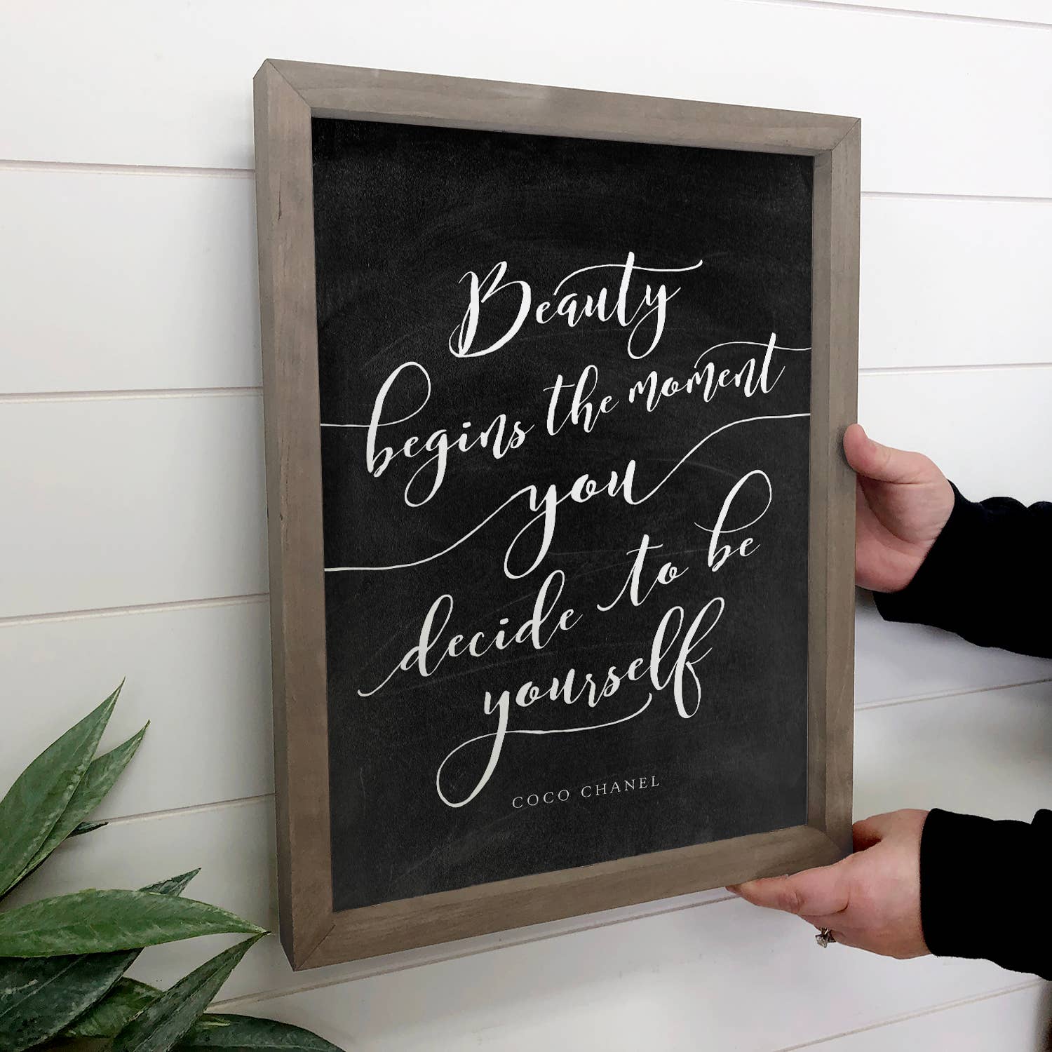 Beauty Begins the Moment - Quote Canvas Art - Wood Framed