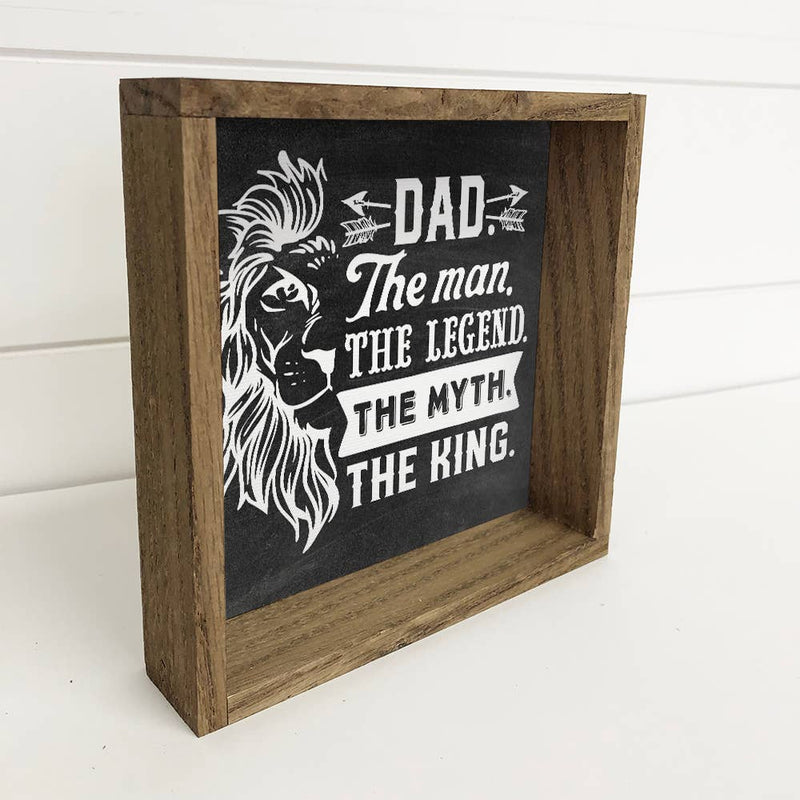 Dad the Legend - Fathers Day - Dad Word Art with Wood Frame