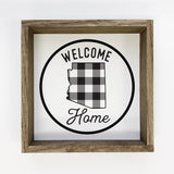 Welcome Home Arizona Buffalo Plaid Small Canvas Sign