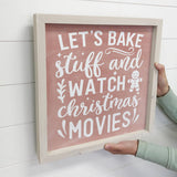 Lets Bake Stuff - Framed Holiday Word Sign - Farmhouse Decor
