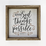 With God All Things Are Possible Wall Art - Scripture Canvas