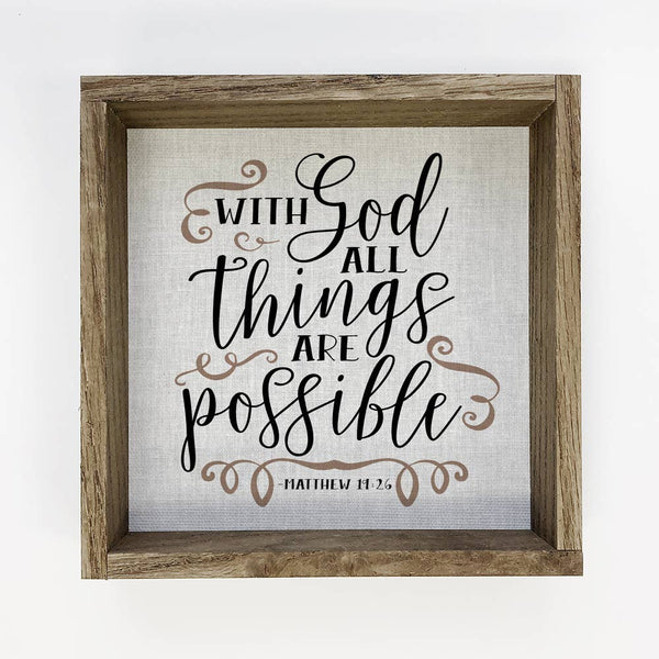 With God All Things Are Possible Wall Art - Scripture Canvas