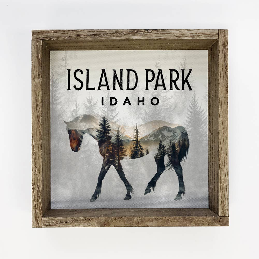 Horse Pine Trees Custom Town - Custom Canvas Art - Framed